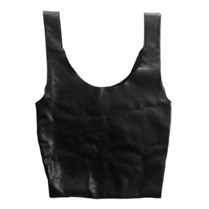 BAGGU Black Leather Tote Bag